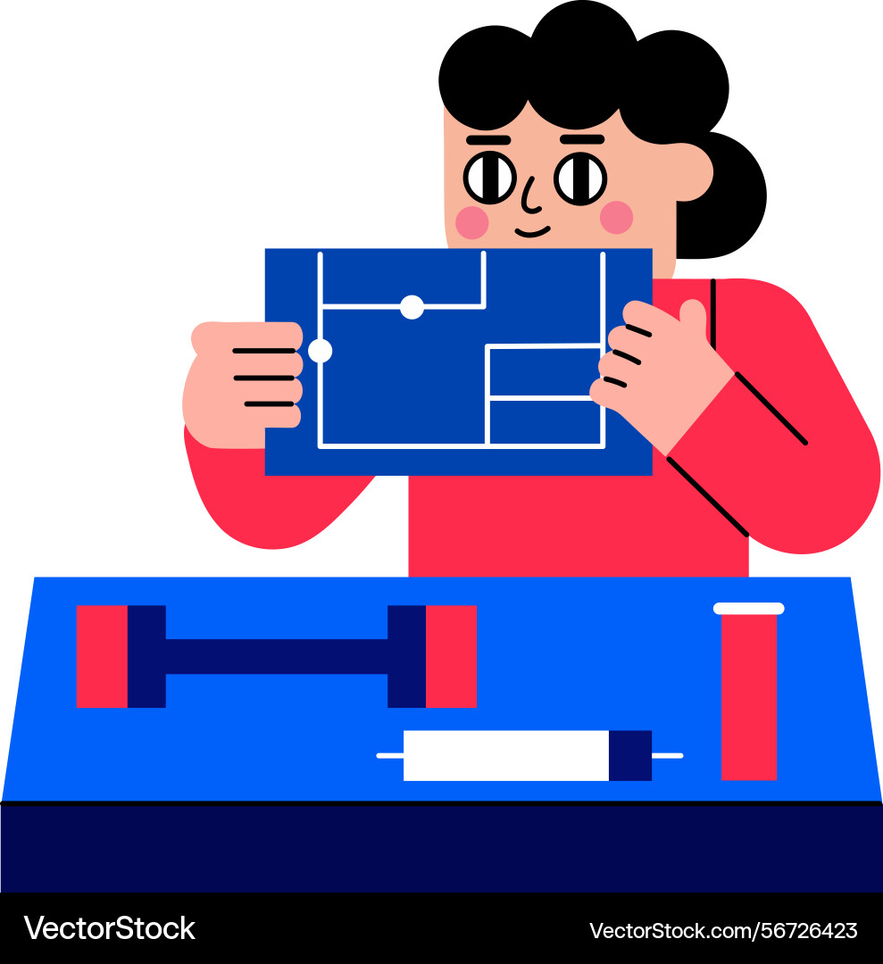Flat showing a character assembling c Vector Image