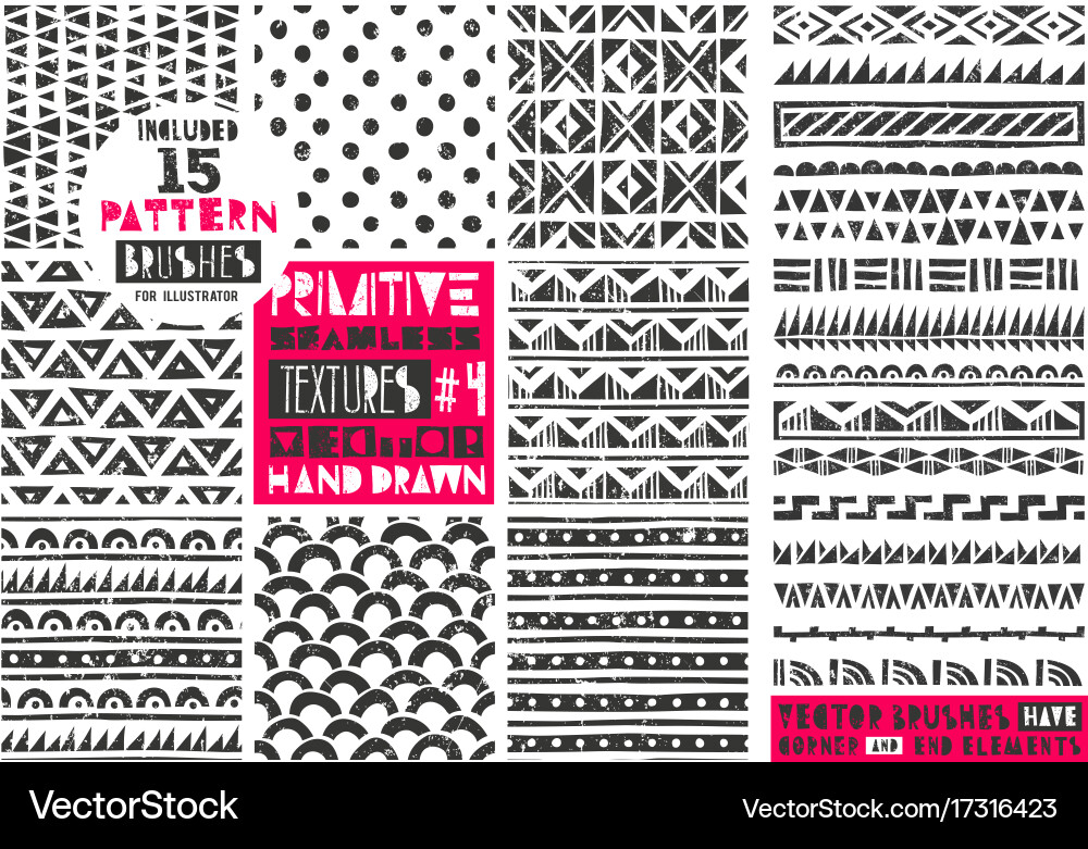 Geometric Tribal Pattern Collection vector image