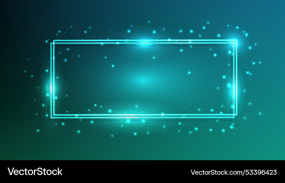 Neon double rectangular frame with shining Neon double rectangular frame with shining vector image