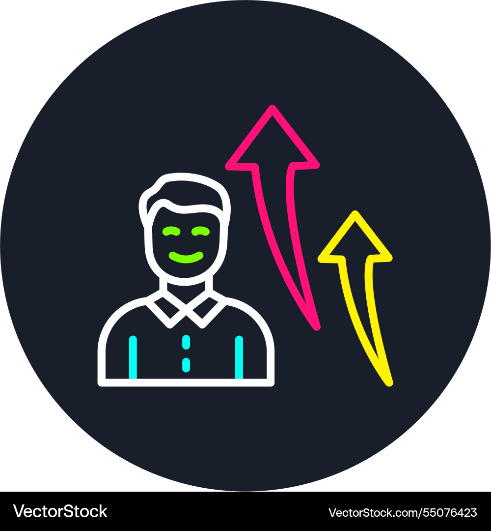 Progress line multi color icon Vector Image