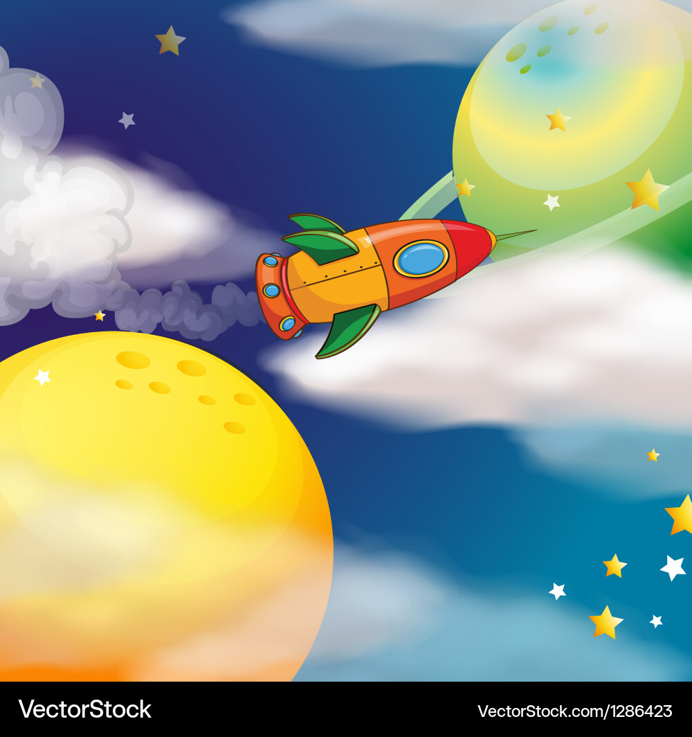 Spaceship in Outer Space vector image