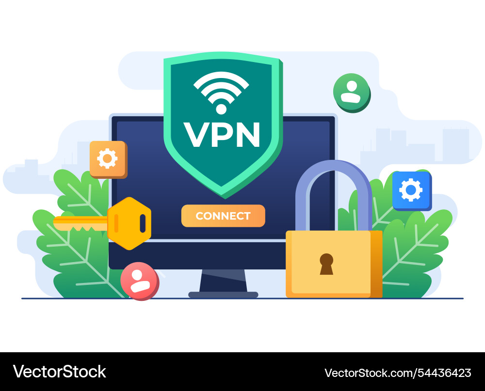 Virtual private network vpn secure web traffic Virtual private network vpn secure web traffic vector image