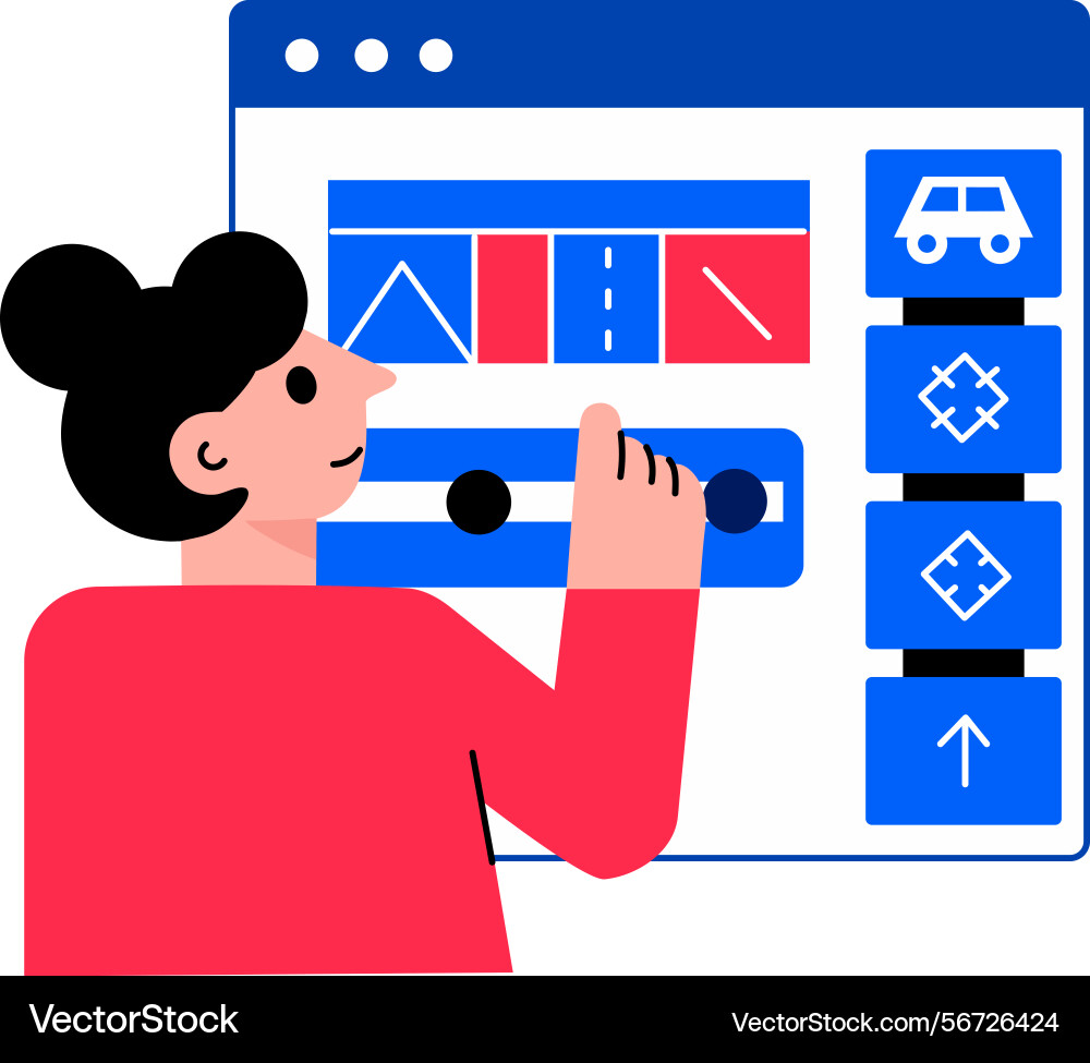 A flat style showing character chec Vector Image