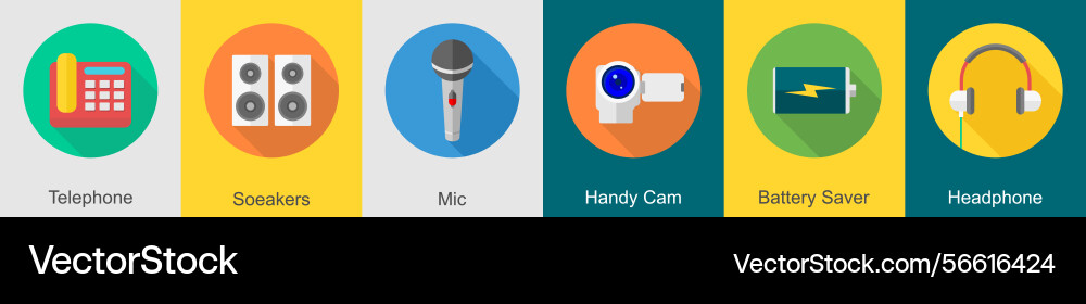 A set of 6 computer and hardware icons Vector Image