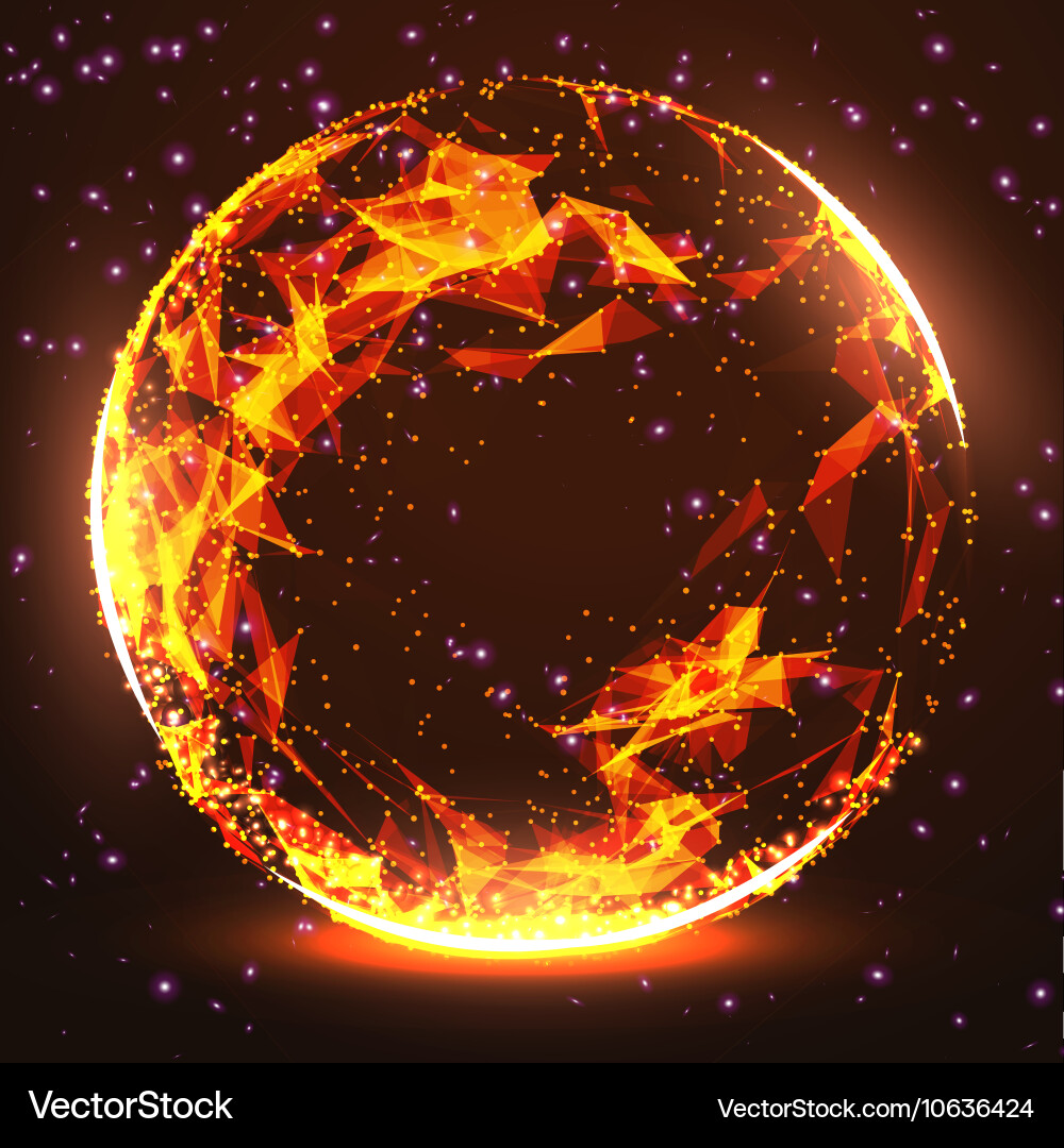 Abstract 3d illuminated distorted mesh sphere vector image