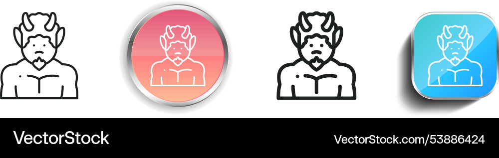 Faun icon thin linear regular and button style Faun icon thin linear regular and button style Vector Image