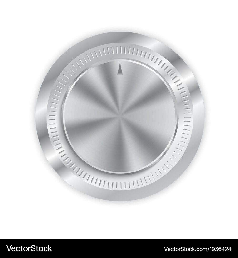 Metal button with circular processing Vector Image