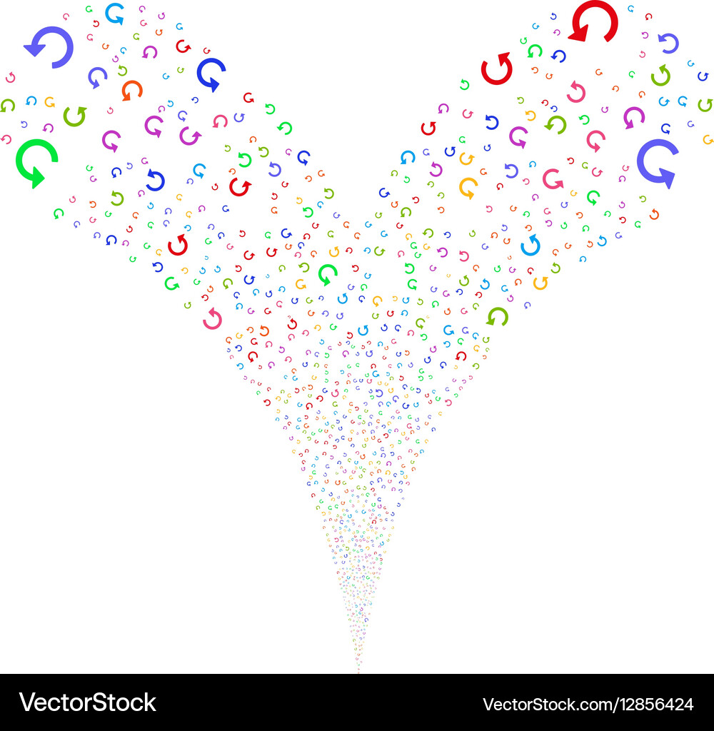 Rotate double fireworks stream Vector Image
