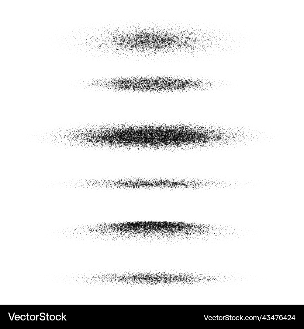 Stipple shadows set dotted design elements Stipple shadows set dotted design elements Vector Image