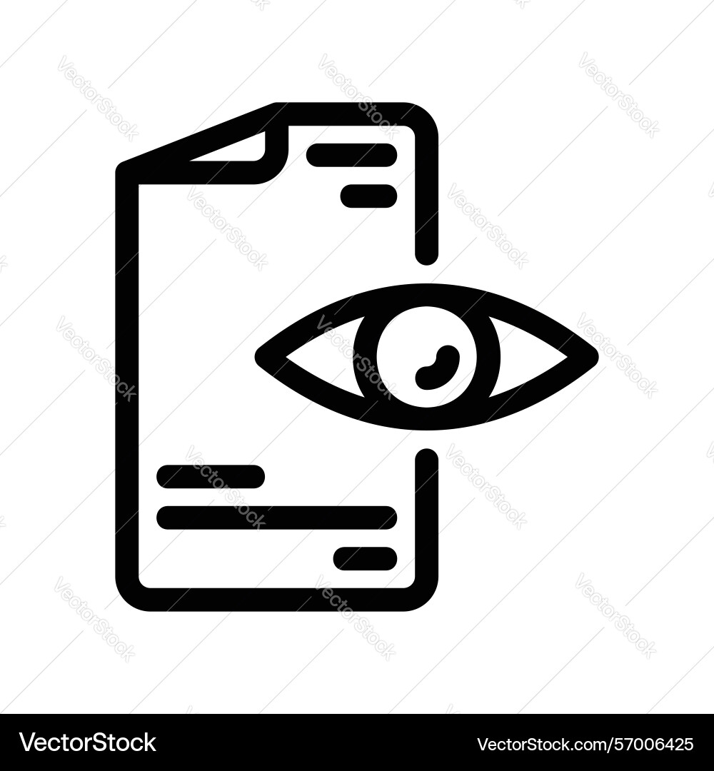 Document review or audit icon with a paper Vector Image