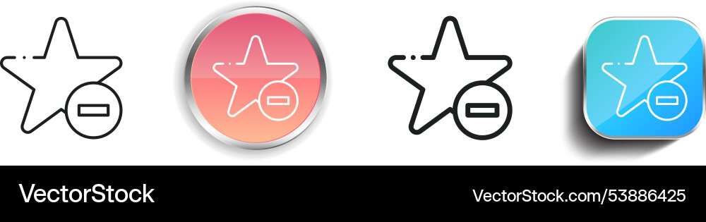 Favorite icon thin linear regular and button vector image