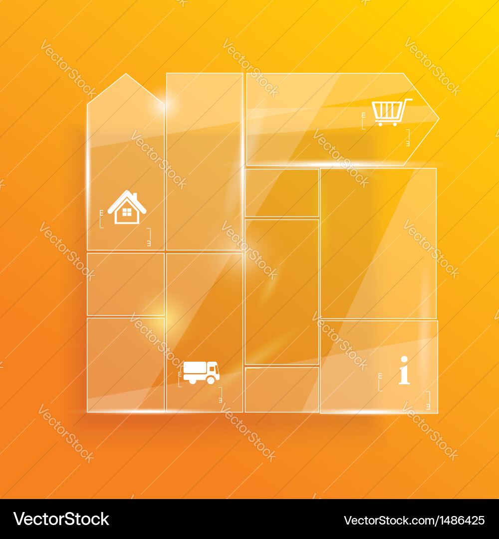 Glass framework set website template design vector image