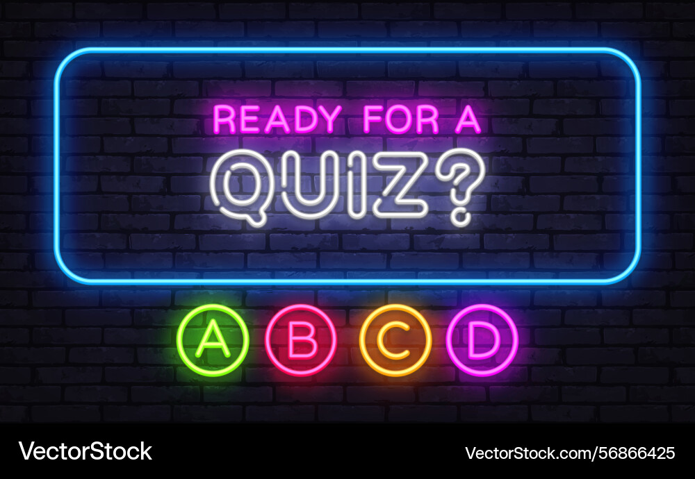 Glowing quiz panel with ready for a text Vector Image