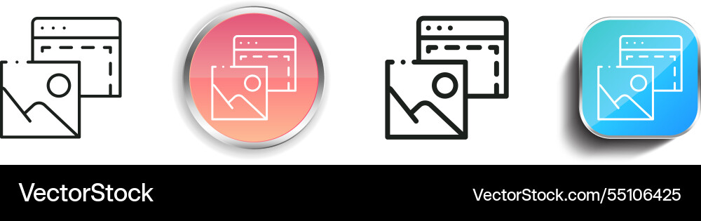 Image icon thin linear regular and button style vector image