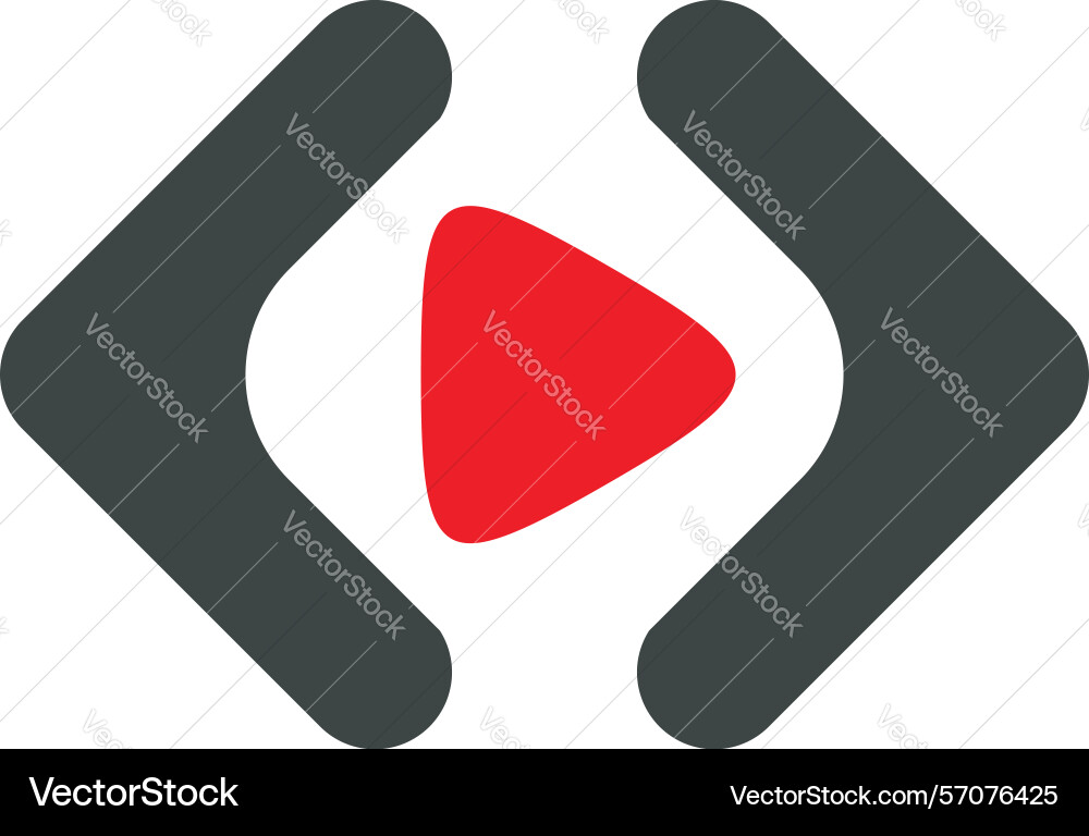Play button coding icon logo template design eps Play button coding icon logo template design eps Vector Image