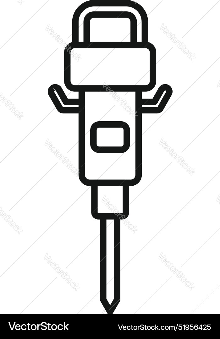 Pneumatic drill with chisel tip breaking concrete Pneumatic drill with chisel tip breaking concrete Vector Image