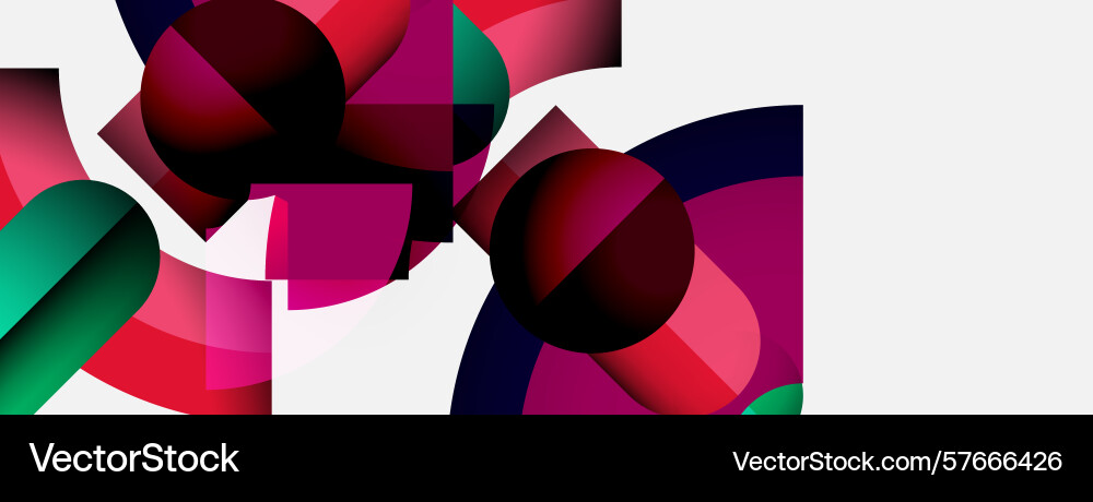 Abstract geometric shapes overlap creating Vector Image