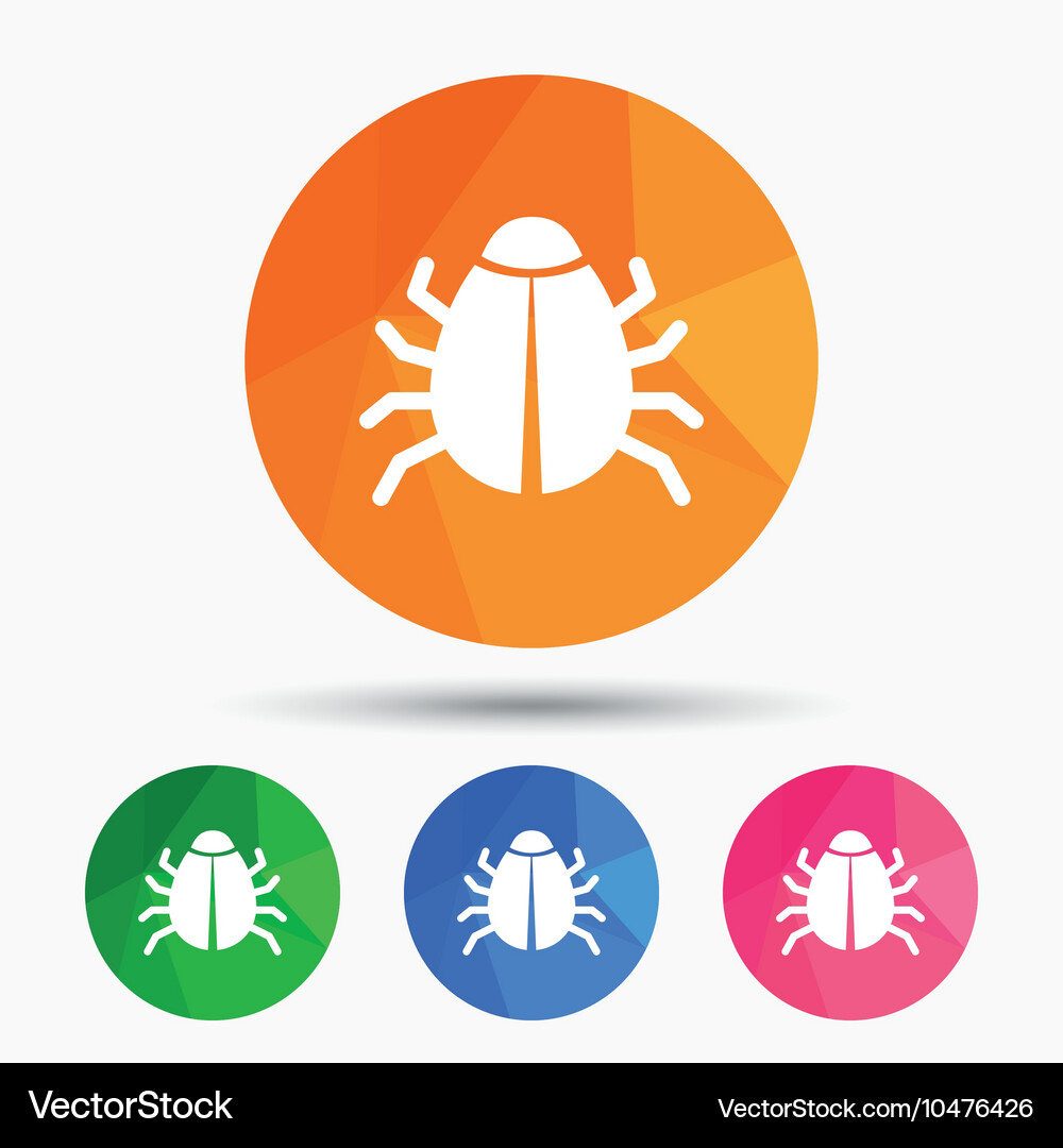 Bug sign icon virus symbol software error Vector Image