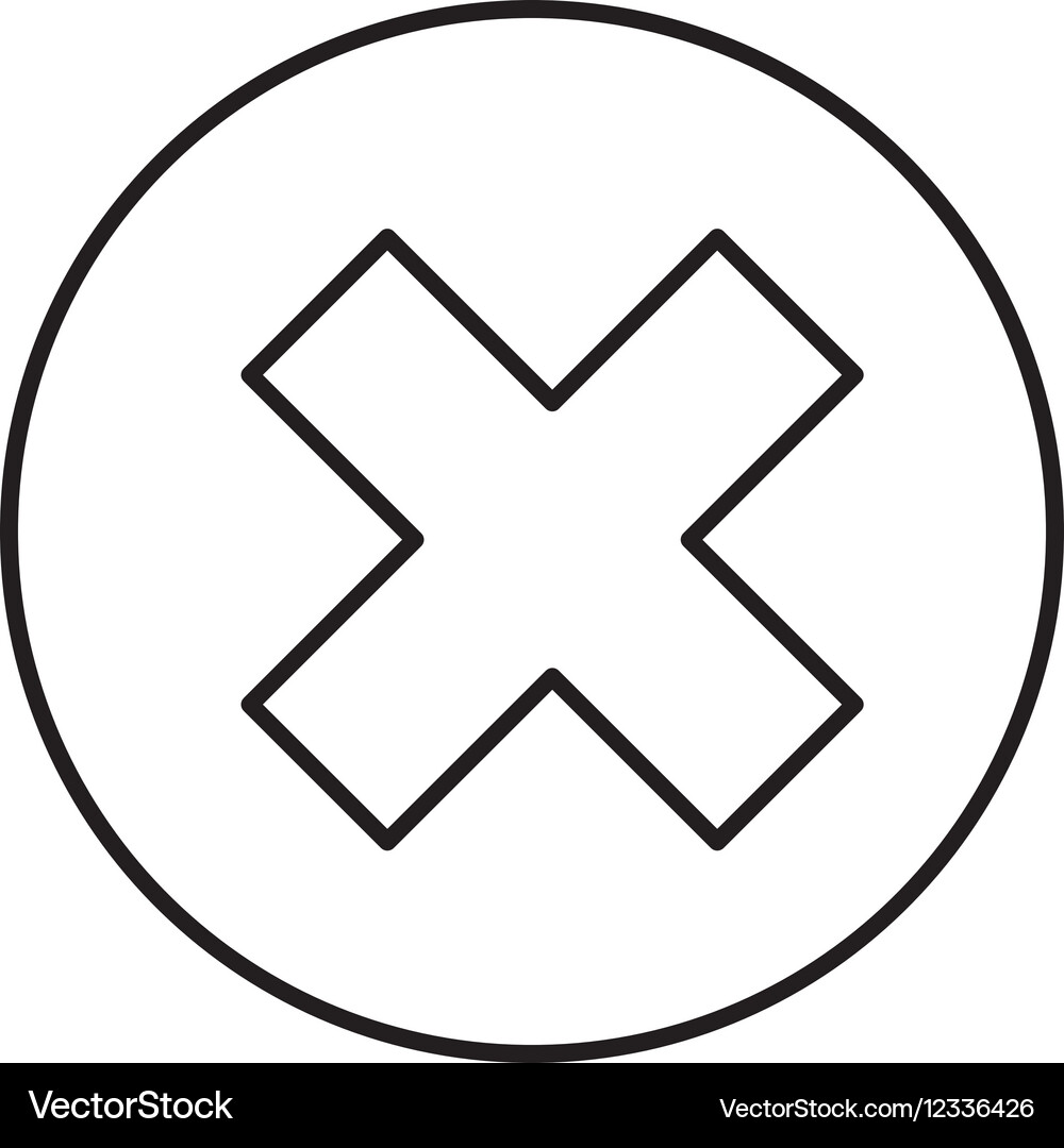 Button with x isolated icon Vector Image