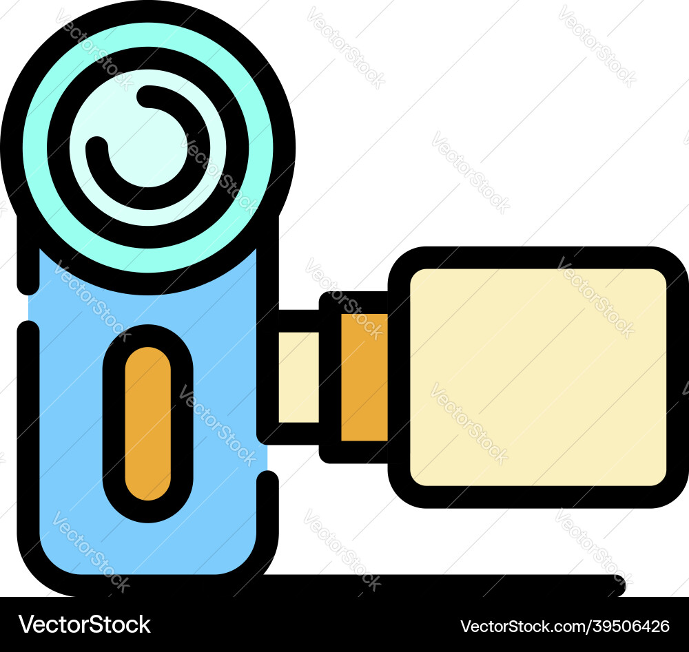 Camera with folding screen icon color outline Vector Image