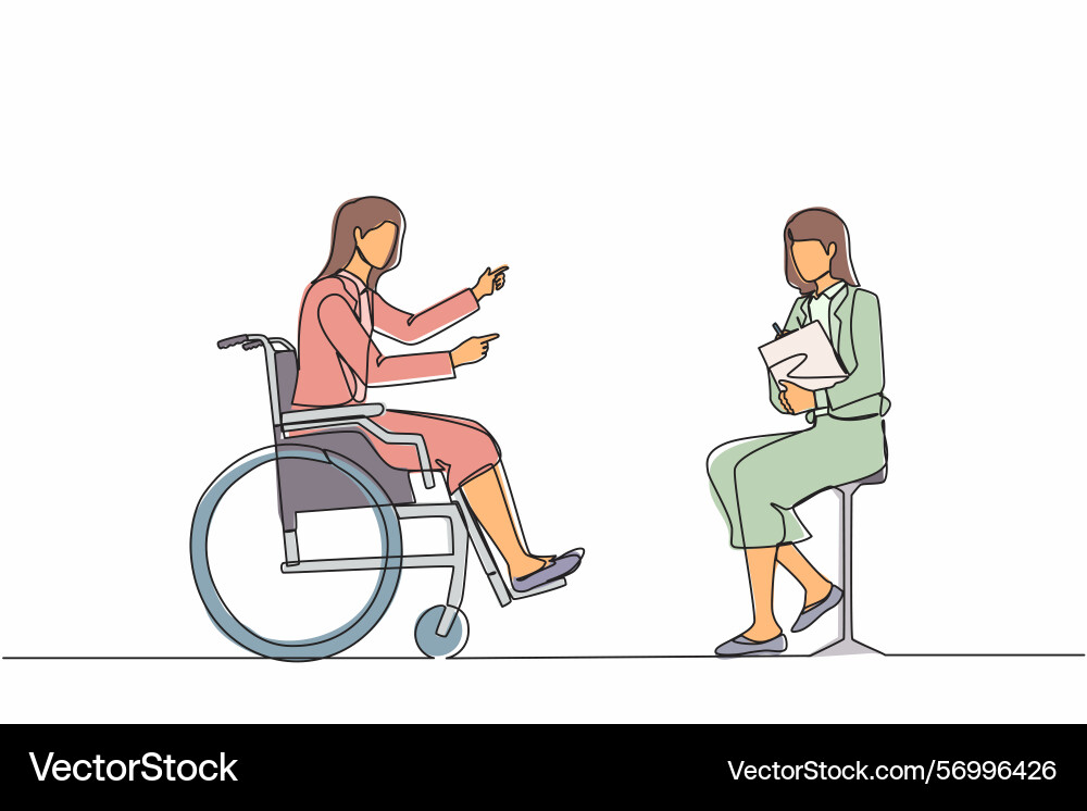 Continuous one line drawing job interview Continuous one line drawing job interview Vector Image