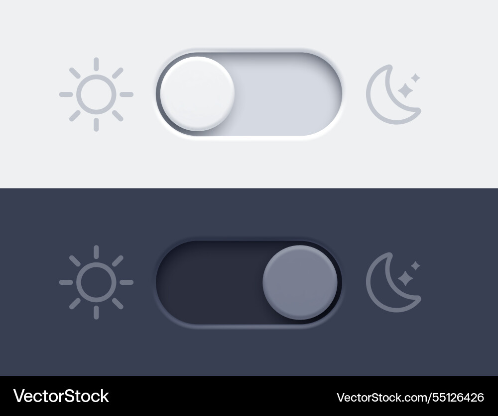 Dark-Modus und Licht-Toggle-Schalter-Tasten Dark-Modus und Licht-Toggle-Schalter-Tasten vektorbild