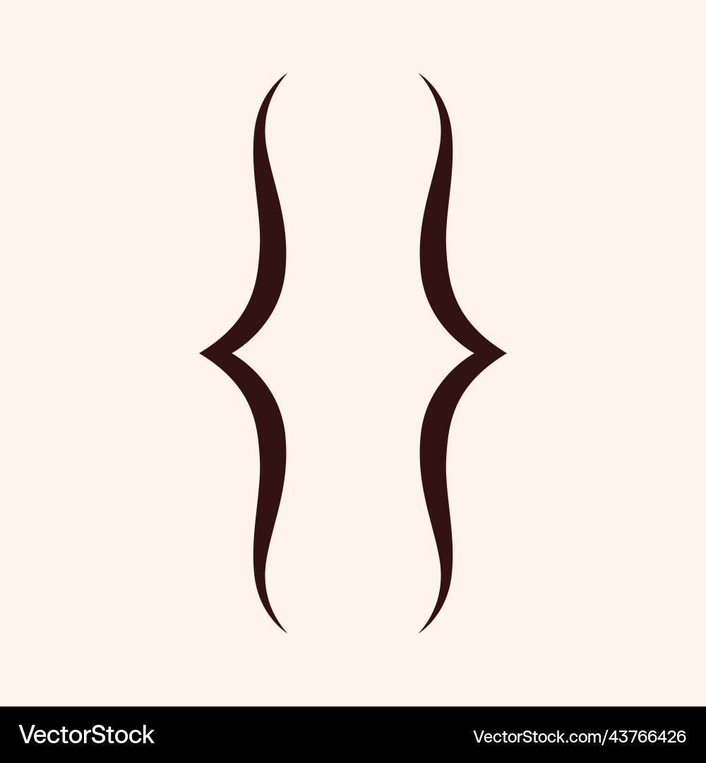 Double curly brackets maths thick braces pair Double curly brackets maths thick braces pair vector image