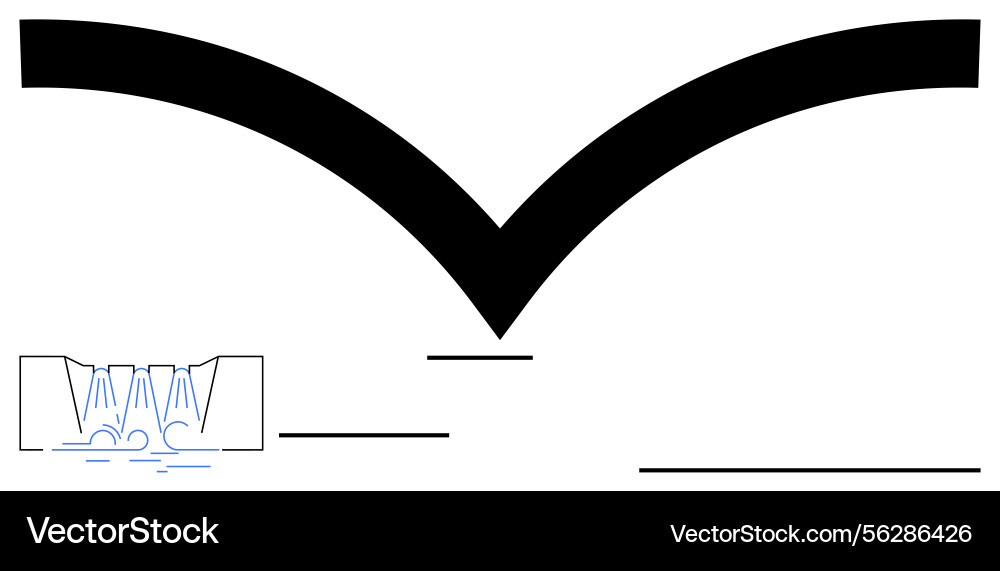Fluid dynamics concept with water flow in open Fluid dynamics concept with water flow in open vector image