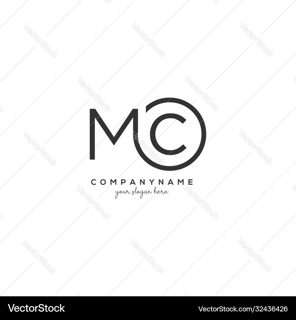 Initial mc letter logo with circle template Vector Image