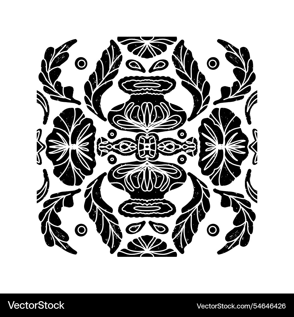 Intricate black pattern with symmetrical Intricate black pattern with symmetrical Vector Image