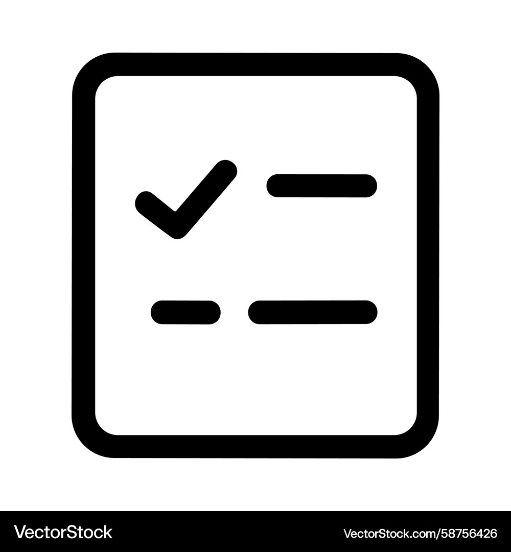 Minimalist Checkmark Task Icon Vector Image