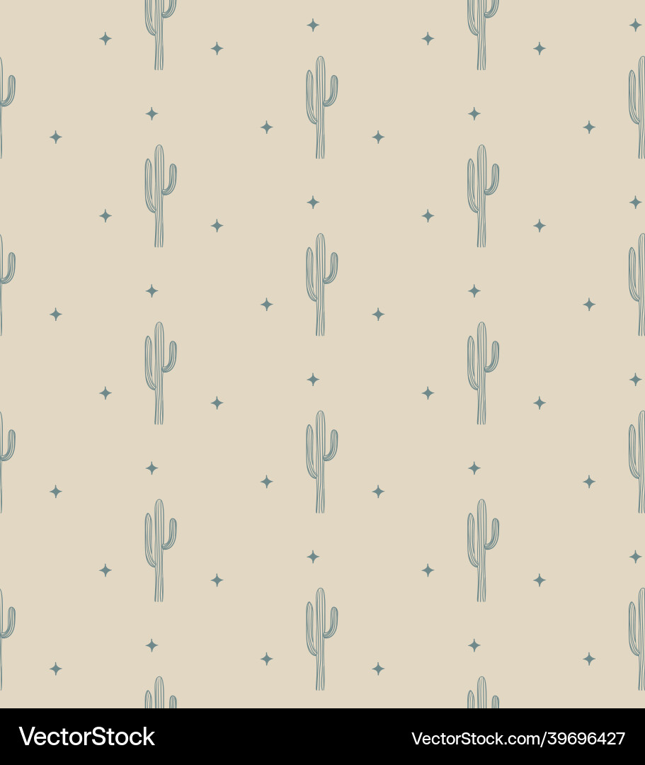 Abstract background seamless pattern color cactus vector image