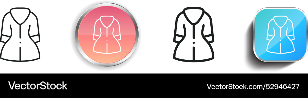 Coat icon thin linear regular and button style vector image