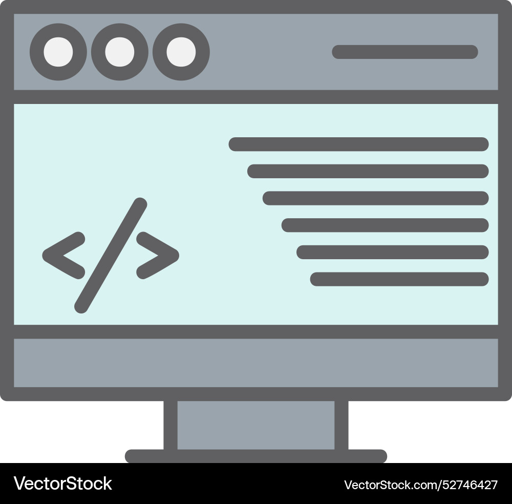 Coding line filled icon design vector image