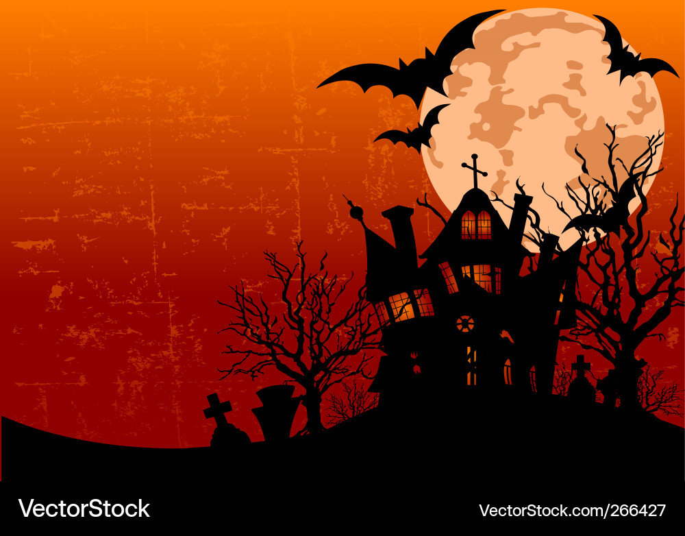 Haunted Halloween Background vector image