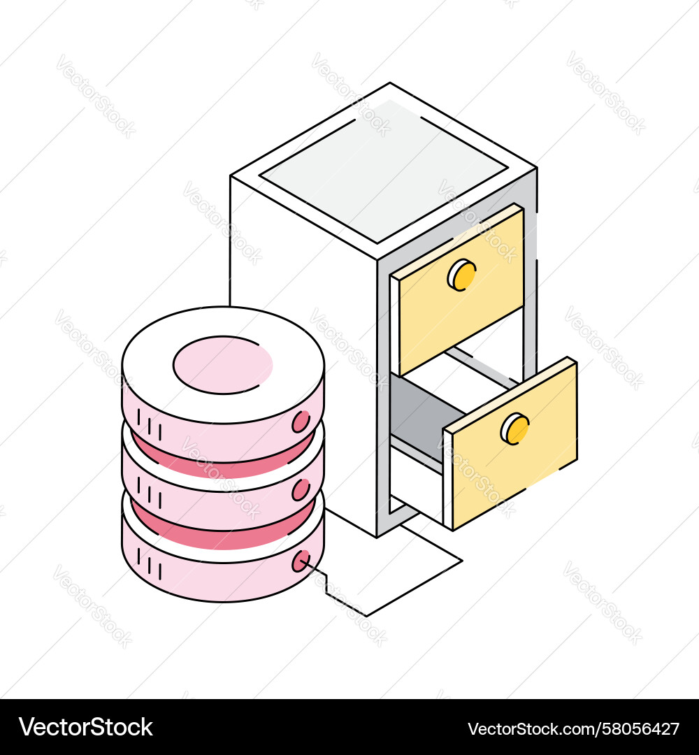 Isometric Database Icon Vector Image