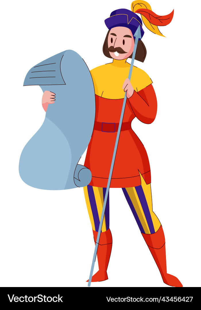 Medieval kingdom reader composition vector image