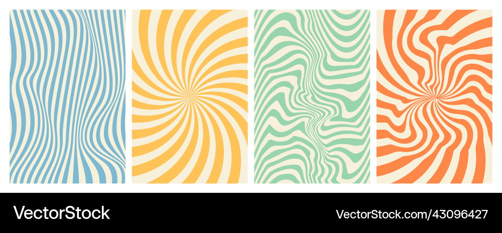 Retro Swirls: 70s Psychedelic Patterns vector image