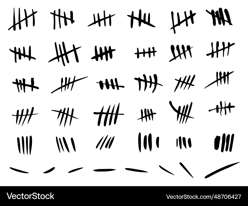 Tally Marks - Crossed Out Count vector image