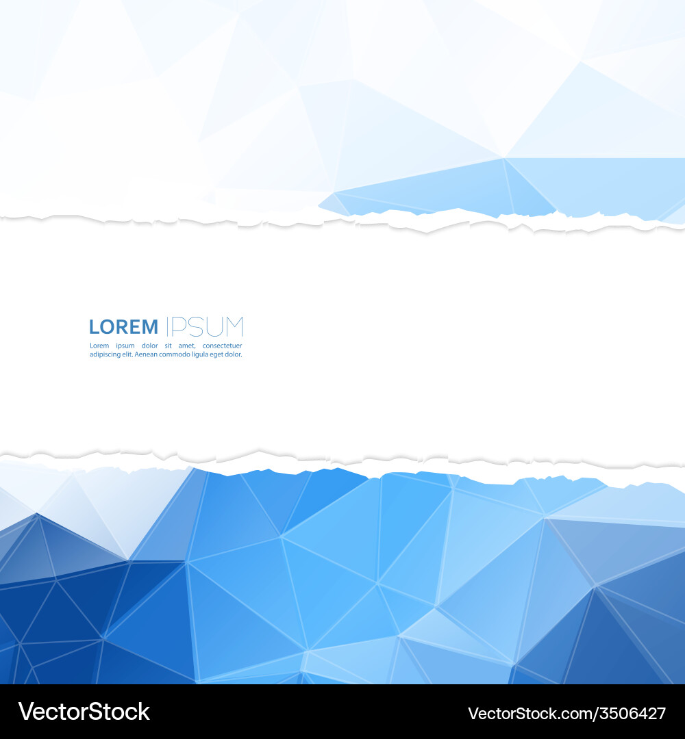 Torn paper with triangles and polygon mesh Vector Image