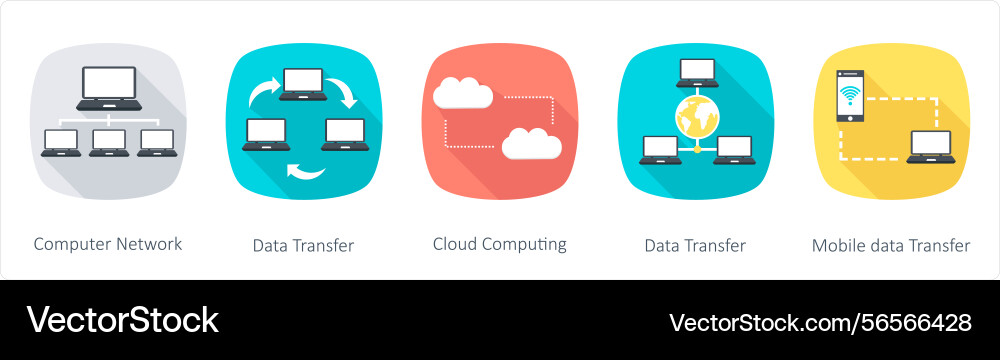 A set of 5 communication icons as computer Vector Image