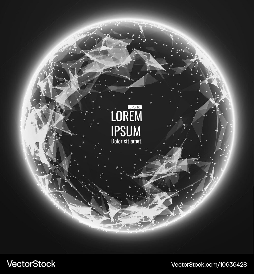 Abstract 3d illuminated distorted mesh sphere Vector Image
