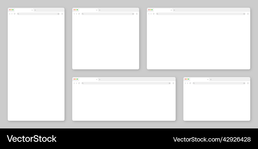 Blank web browser window with tab toolbar vector image