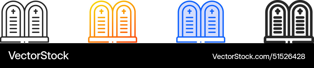 Commandment iconthin linear gradient blue stroke Vector Image