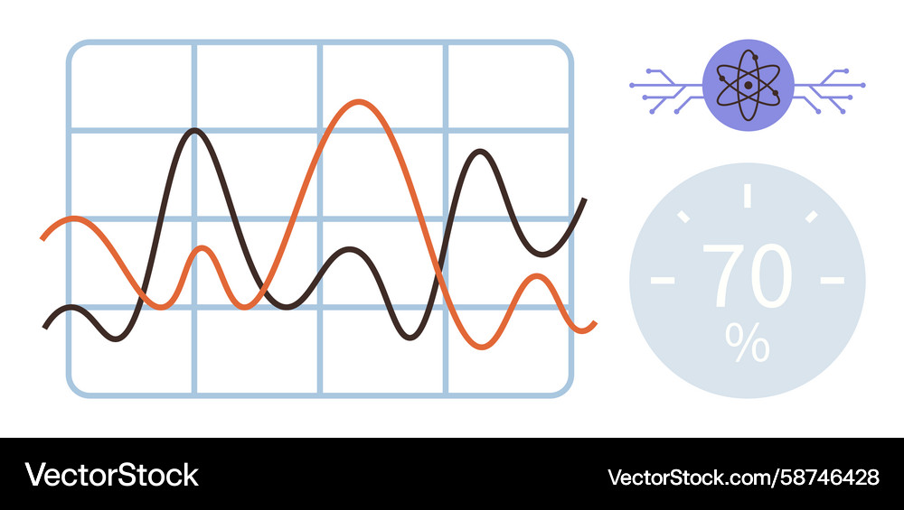 Data Trend Analysis with Graph and Atom Vector Image