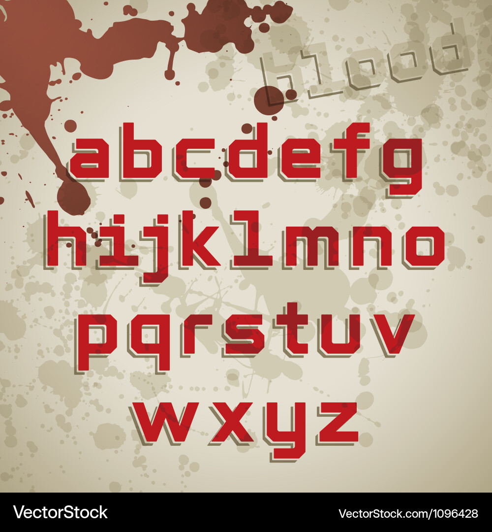 Grunge font lowercase characters Vector Image