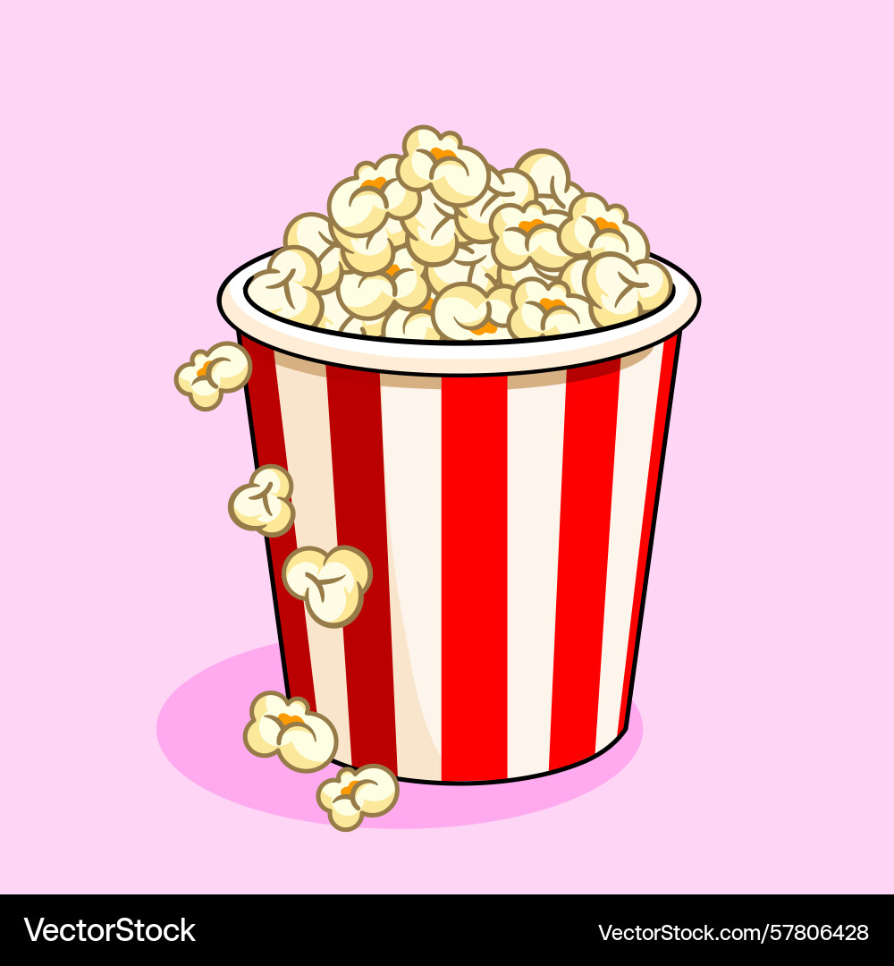 Popcorn bucket with kernels Vector Image
