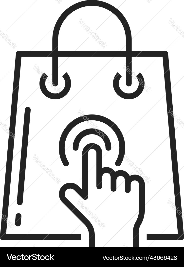 Shopping Bag with Push Button vector image