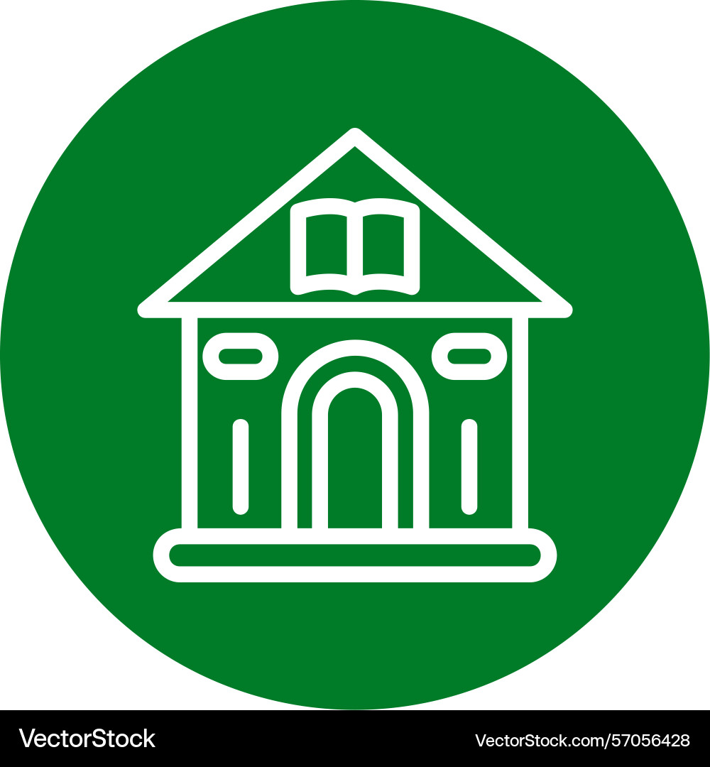 Studyhall line circle style icon design Vector Image