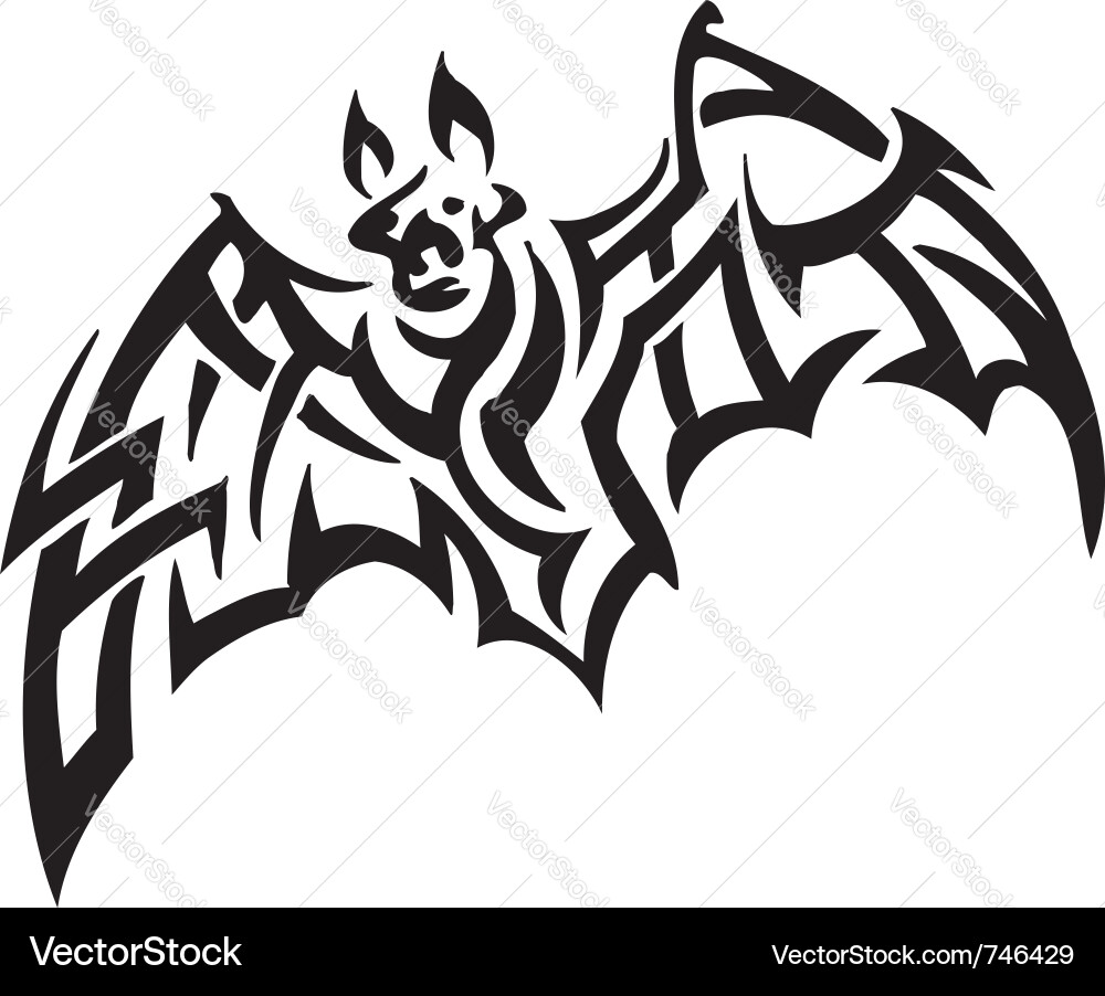 Bat in tribal style Vector Image